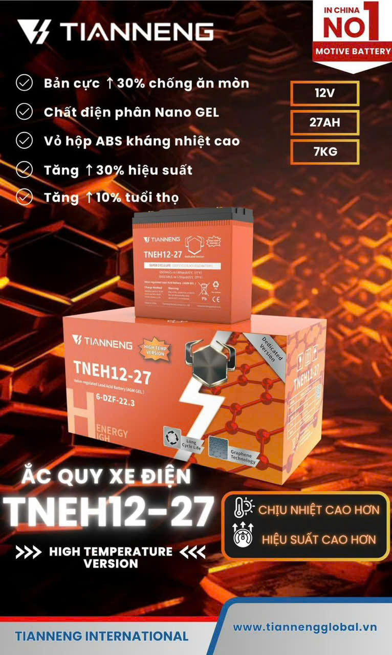 Bình ắc quy TIANNENG TNEH12-27 12V 27Ah